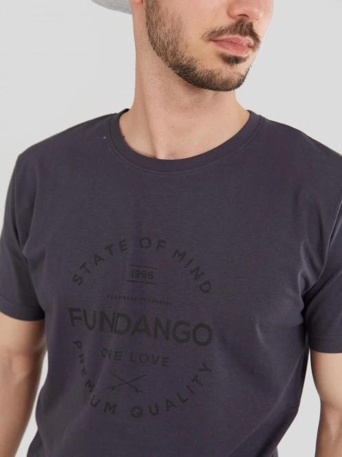 tricou cu maneci scurte pt. barbati Fundango Basic-T Logo 04 gri 7