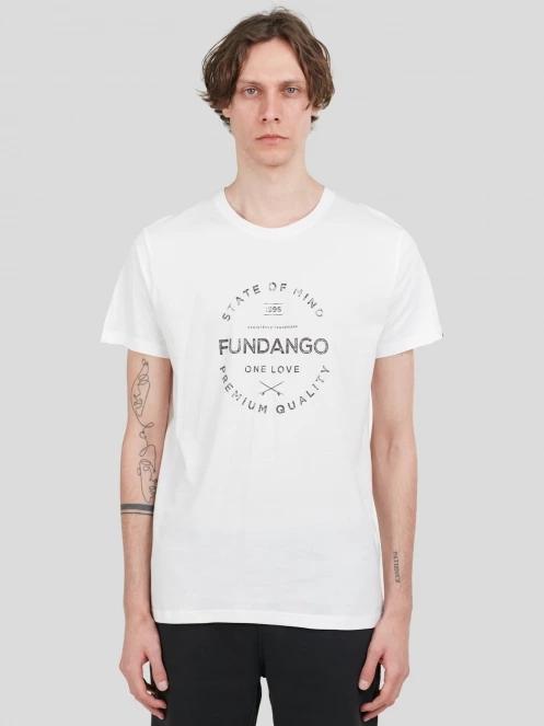 tricou cu maneci scurte pt. barbati Fundango Basic-T Logo 04 alb 2
