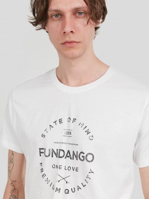 tricou cu maneci scurte pt. barbati Fundango Basic-T Logo 04 alb 5