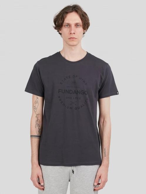 tricou cu maneci scurte pt. barbati Fundango Basic-T Logo 04 gri 2