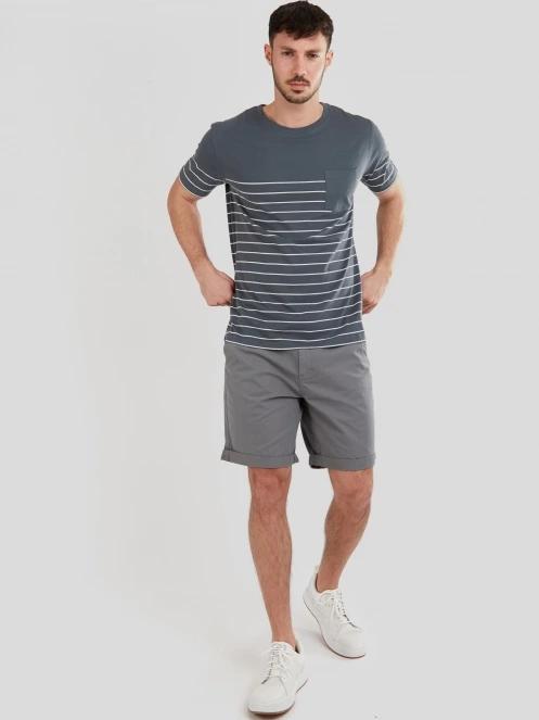 tricou cu maneci scurte pt. barbati Fundango Jaggy Pocket T-shirt gri 4