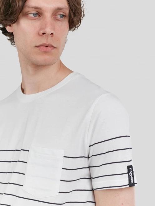 tricou cu maneci scurte pt. barbati Fundango Jaggy Pocket T-shirt alb 6