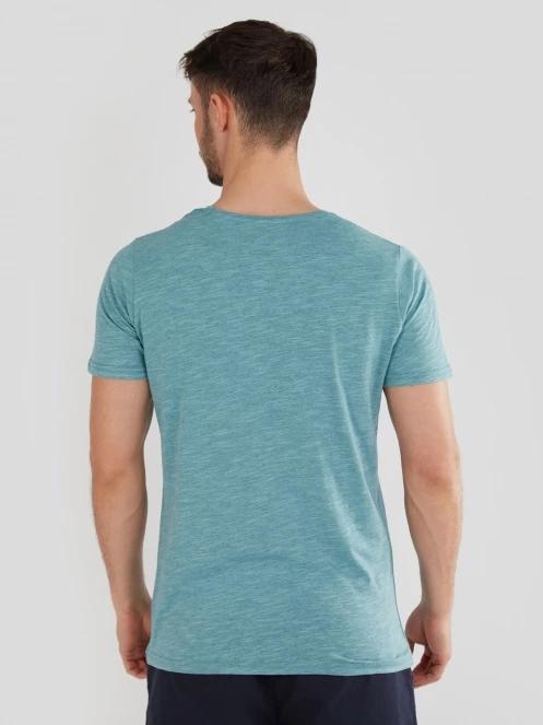 tricou cu maneci scurte pt. barbati Fundango Jaggy Structured T-Shirt albastru deschis 3