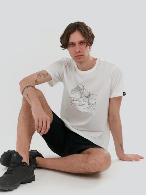 tricou cu maneci scurte pt. barbati Fundango Mountain Graphic-T alb 5