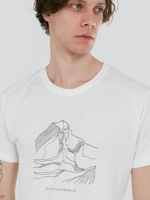 tricou cu maneci scurte pt. barbati Fundango Mountain Graphic-T alb 6