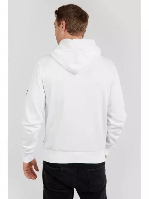 pulover cu gluga pt. barbati Fundango Hoover Hooded sweatshirt alb 3