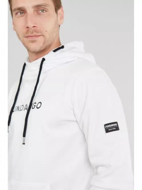 pulover cu gluga pt. barbati Fundango Hoover Hooded sweatshirt alb 4