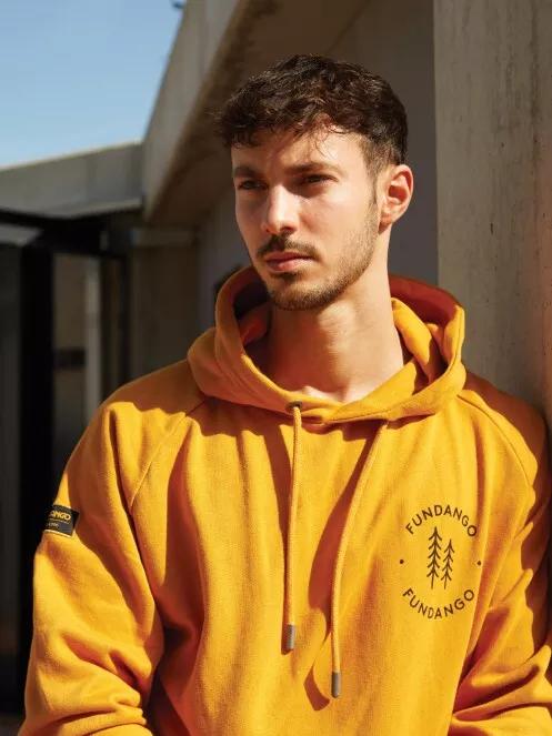 pulover cu gluga pt. barbati Fundango Talis Hooded Sweatshirt galben 8