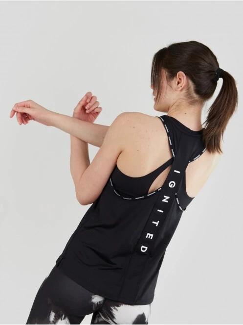 tricou de sport fara maneci pt. femei Fundango Kaguya Top negru 3