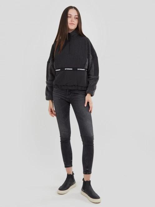 pulover polar pt. femei Fundango Calypso Hybrid Pullover negru 4