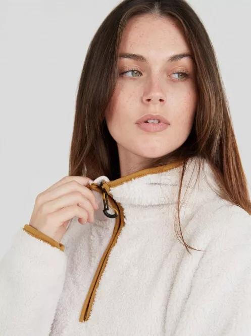 pulover cu gluga pt. femei Fundango Olivia Pile Jacket nisip 5