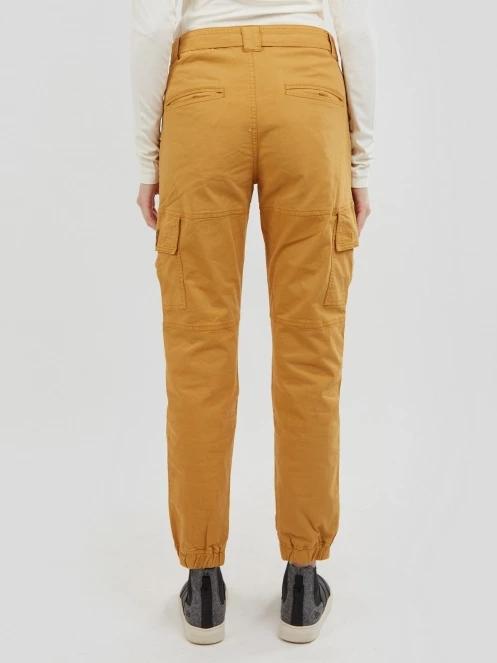 pantaloni de strada cu buzunare laterale pt. femei Fundango Alina Cargo Pants galben 3