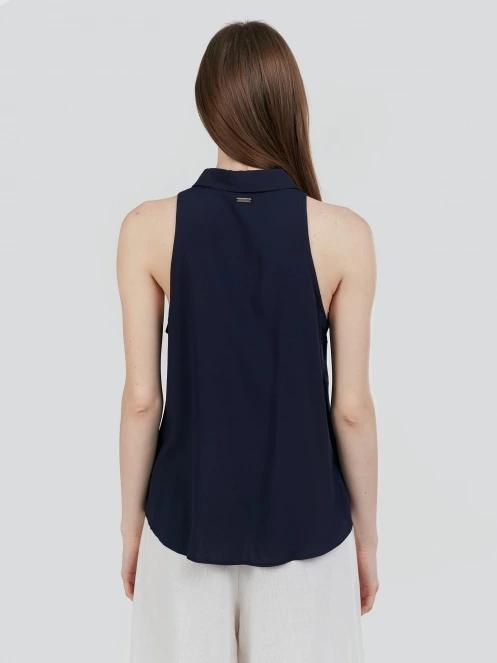 bluza pt. femei Fundango Myrto Sleeveless Shirt albastru inchis 3