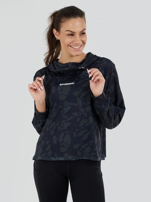 pulover cu gluga pt. femei Fundango Helka Sweatshirt negru 2