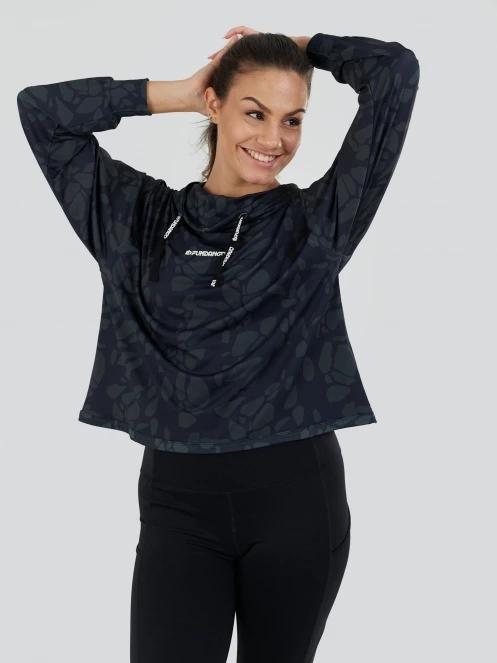 pulover cu gluga pt. femei Fundango Helka Sweatshirt negru 7