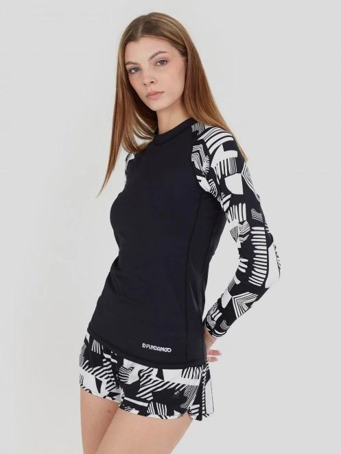 lycra cu maneci lungi pt. femei Fundango Joyce Long Sleeve Rashguard negru 5
