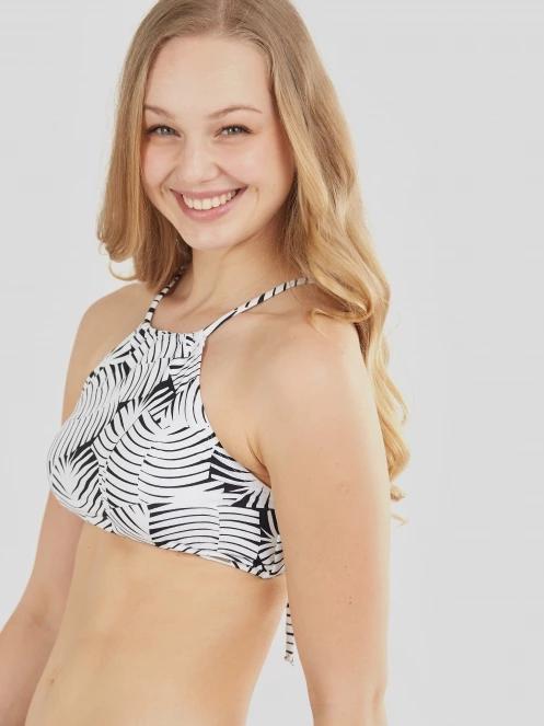 sutien bikini pt. femei Fundango Hogg High Neck Top alb 6
