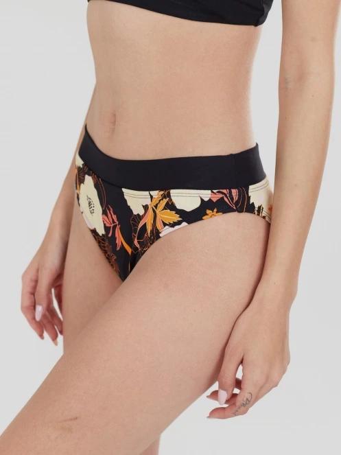 chiloti bikini pt. femei Fundango Sahara Mid Waist Full Bottom negru 2