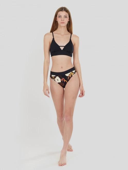chiloti bikini pt. femei Fundango Sahara Mid Waist Full Bottom negru 5