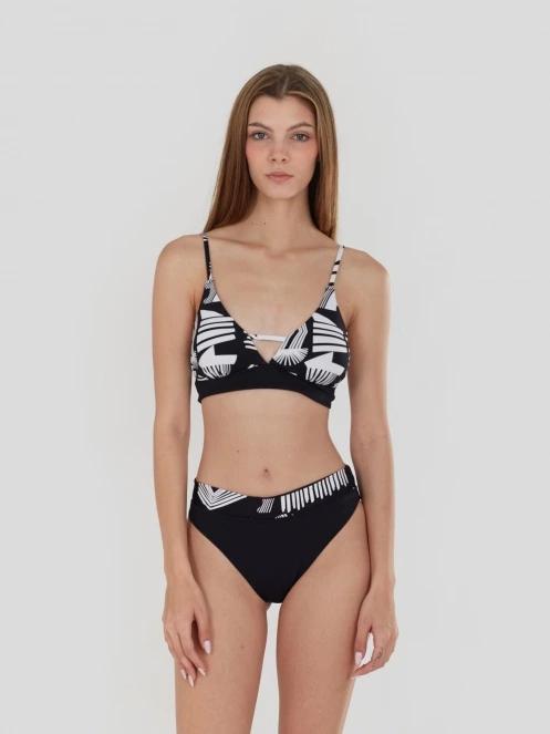 chiloti bikini pt. femei Fundango Sahara Mid Waist Full Bottom negru 4