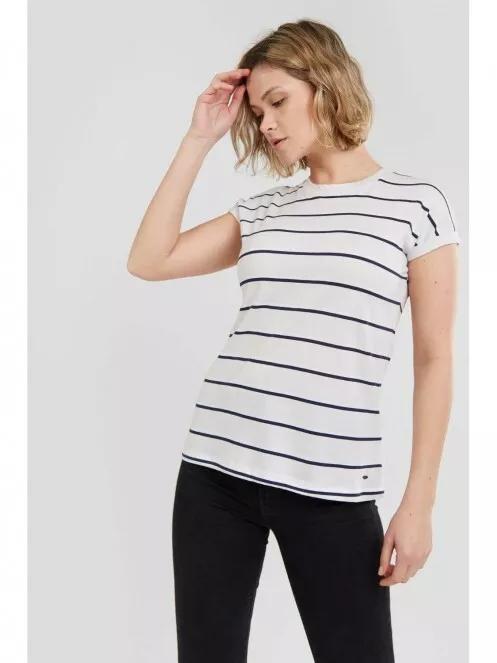 tricou cu maneci scurte pt. femei Fundango Ivanne T-shirt alb 5