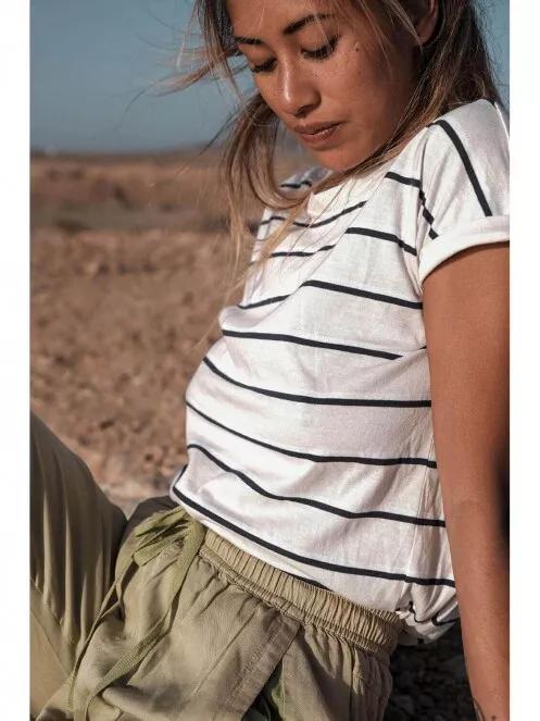 tricou cu maneci scurte pt. femei Fundango Ivanne T-shirt alb 8