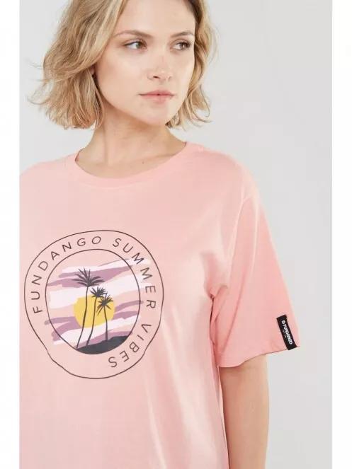 tricou cu maneci scurte pt. femei Fundango Nandelit T-shirt roz 4