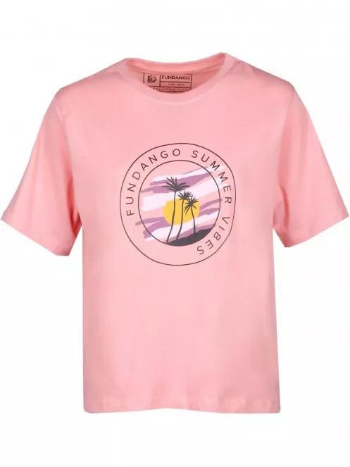 tricou cu maneci scurte pt. femei Fundango Nandelit T-shirt roz 6