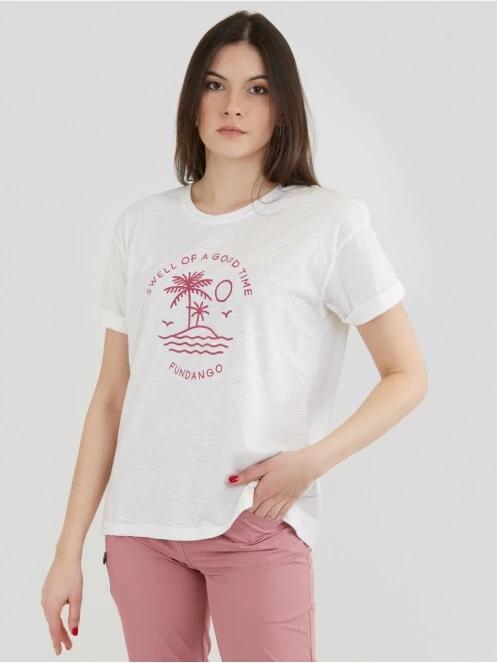 tricou cu maneci scurte pt. femei Fundango Nissa T-shirt alb 2