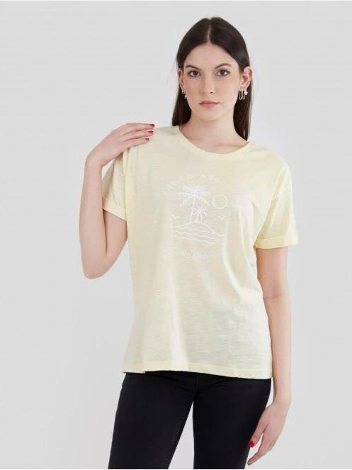 tricou cu maneci scurte pt. femei Fundango Nissa T-shirt galben 2