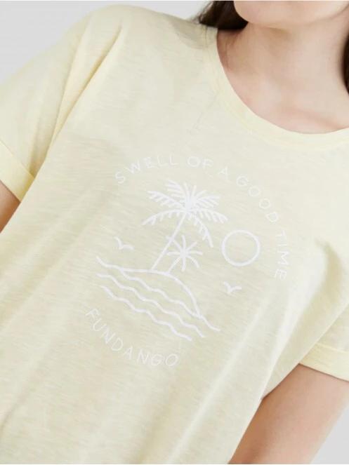 tricou cu maneci scurte pt. femei Fundango Nissa T-shirt galben 5