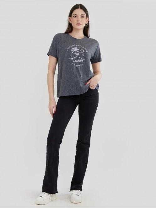 tricou cu maneci scurte pt. femei Fundango Nissa T-shirt gri 4