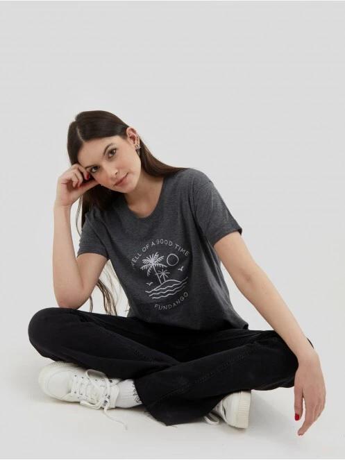 tricou cu maneci scurte pt. femei Fundango Nissa T-shirt gri 5