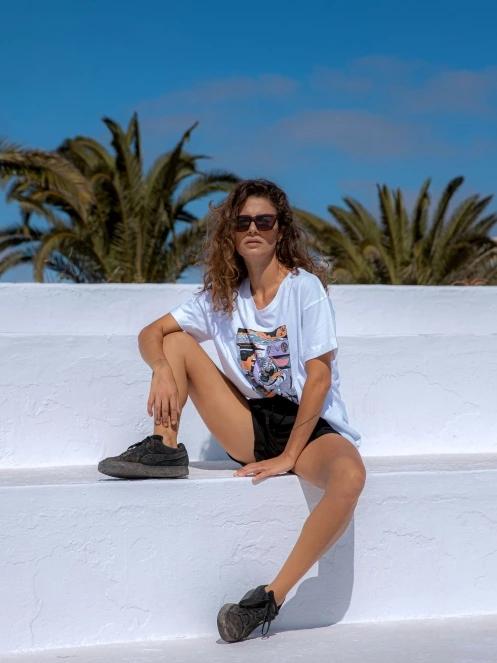 tricou cu maneci scurte pt. femei Fundango Nissa T-shirt alb 7