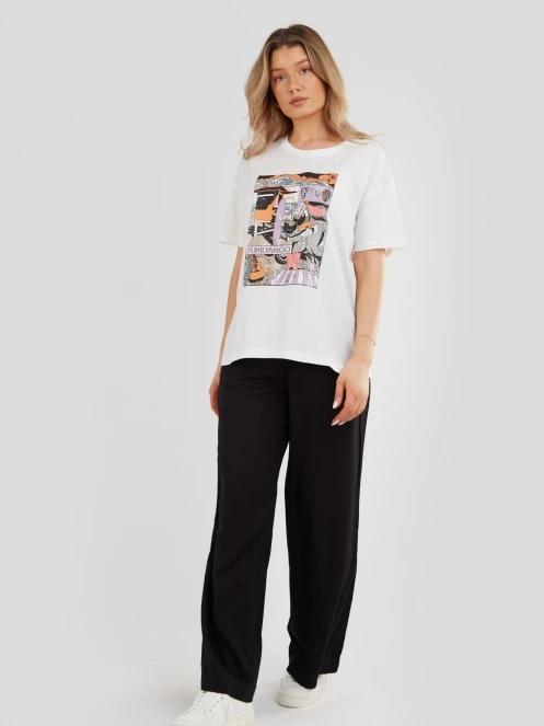 tricou cu maneci scurte pt. femei Fundango Nissa T-shirt alb 4