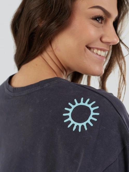 tricou cu maneci scurte pt. femei Fundango Sunshine Surf-T negru 7