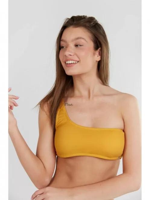 sutien bikini pt. femei Fundango Madison One Shoulder Top portocaliu 2