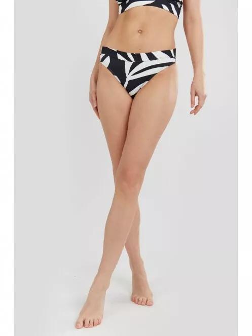 chiloti bikini pt. femei Fundango Sahara Mid Waist Full Bottoms negru 2