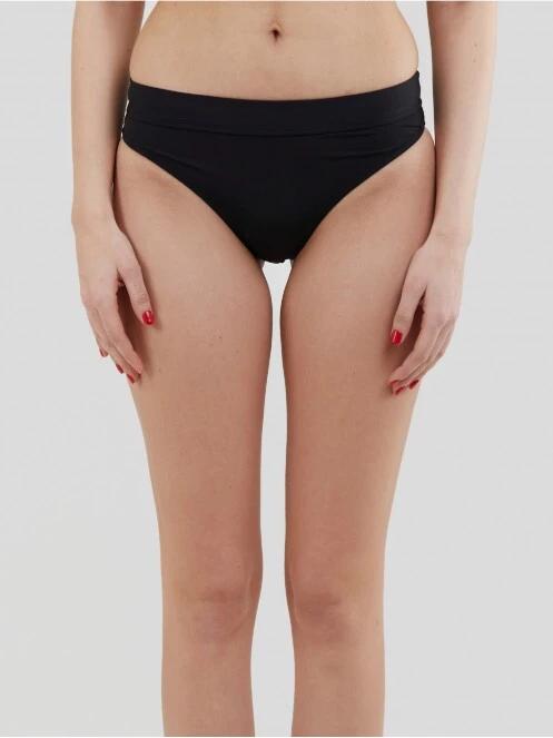 chiloti bikini pt. femei Fundango Sahara Mid Waist Full Bottoms negru 2