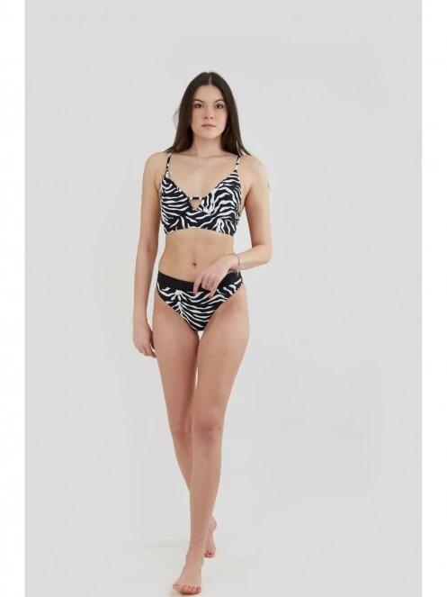 chiloti bikini pt. femei Fundango Sahara Mid Waist Full Bottoms negru 4