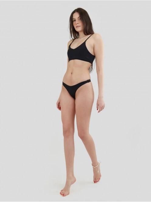 chiloti bikini pt. femei Fundango Madison High Cut Bottoms negru 4
