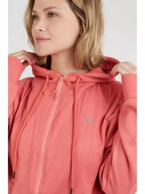 pulover cu gluga pt. femei Fundango Draug Crop Hoodie magenta 4