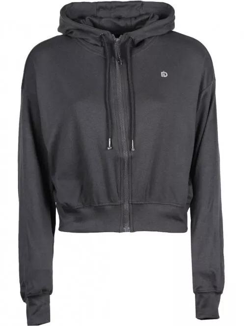 pulover cu gluga pt. femei Fundango Draug Crop Hoodie gri 5