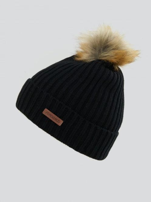 caciula cu mot pt. femei Fundango Merna Beanie negru 2