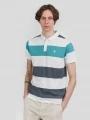 tricou cu guler pt. barbati Fundango Incognito Stripe Poloshirt verde 1