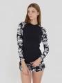 lycra cu maneci lungi pt. femei Fundango Joyce Long Sleeve Rashguard negru 1