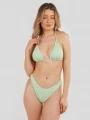 sutien bikini pt. femei Fundango Innisfil Triangle Jacquard Top verde 1