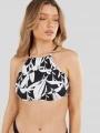 sutien bikini pt. femei Fundango Hogg High Neck Top negru 1