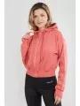pulover cu gluga pt. femei Fundango Draug Crop Hoodie magenta 1